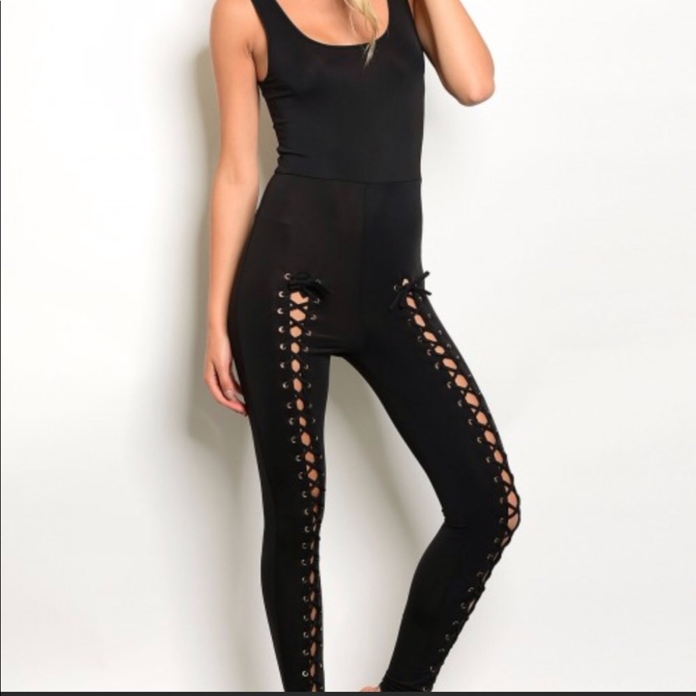 Lace up navy top sweatshirt - Picture 3 of 3